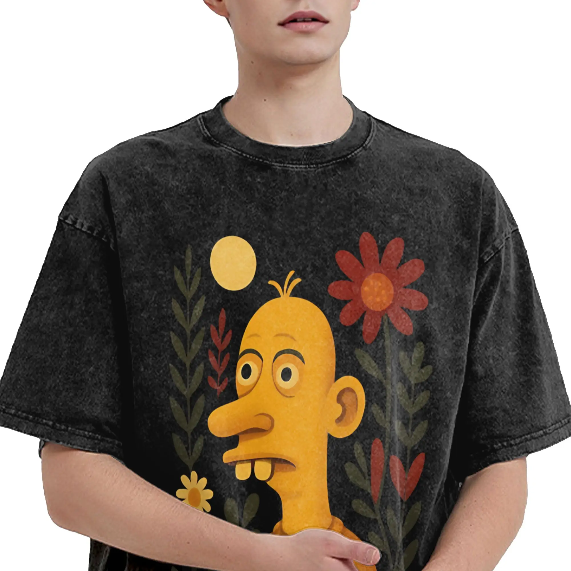 Golden Neegy Meme Funny Internet Brainrot Gen Z Humor T Shirts Hip Hop Washed Cotton T-Shirt  Vintage Men Women Streetwear