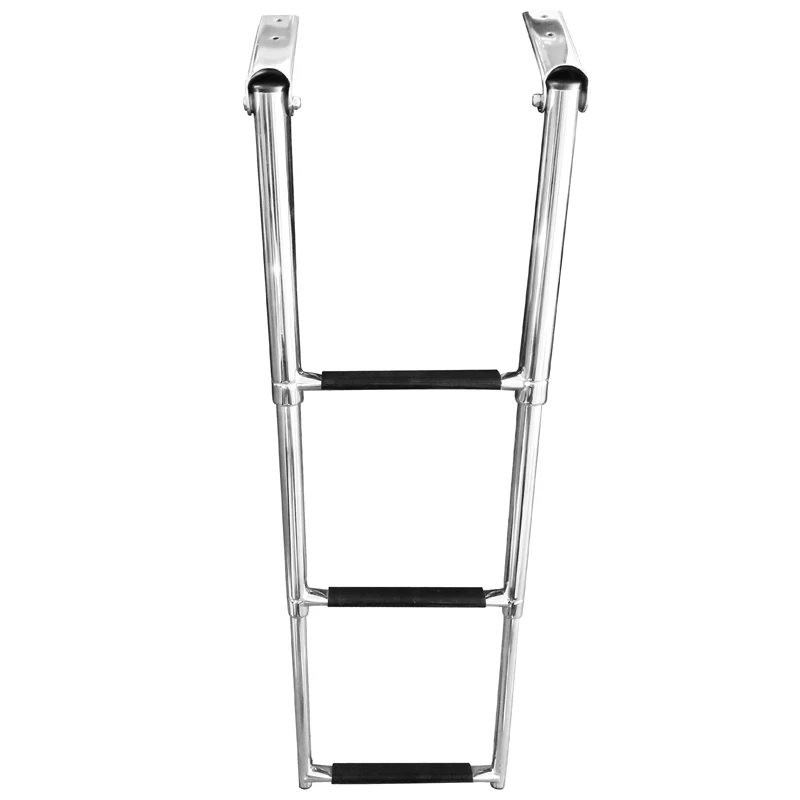 Alastin 3 Step Telescoping Adjustable Stainless Steel Boat Ladder Swim Deck Ladder for Marine Yacht and Pool view 2