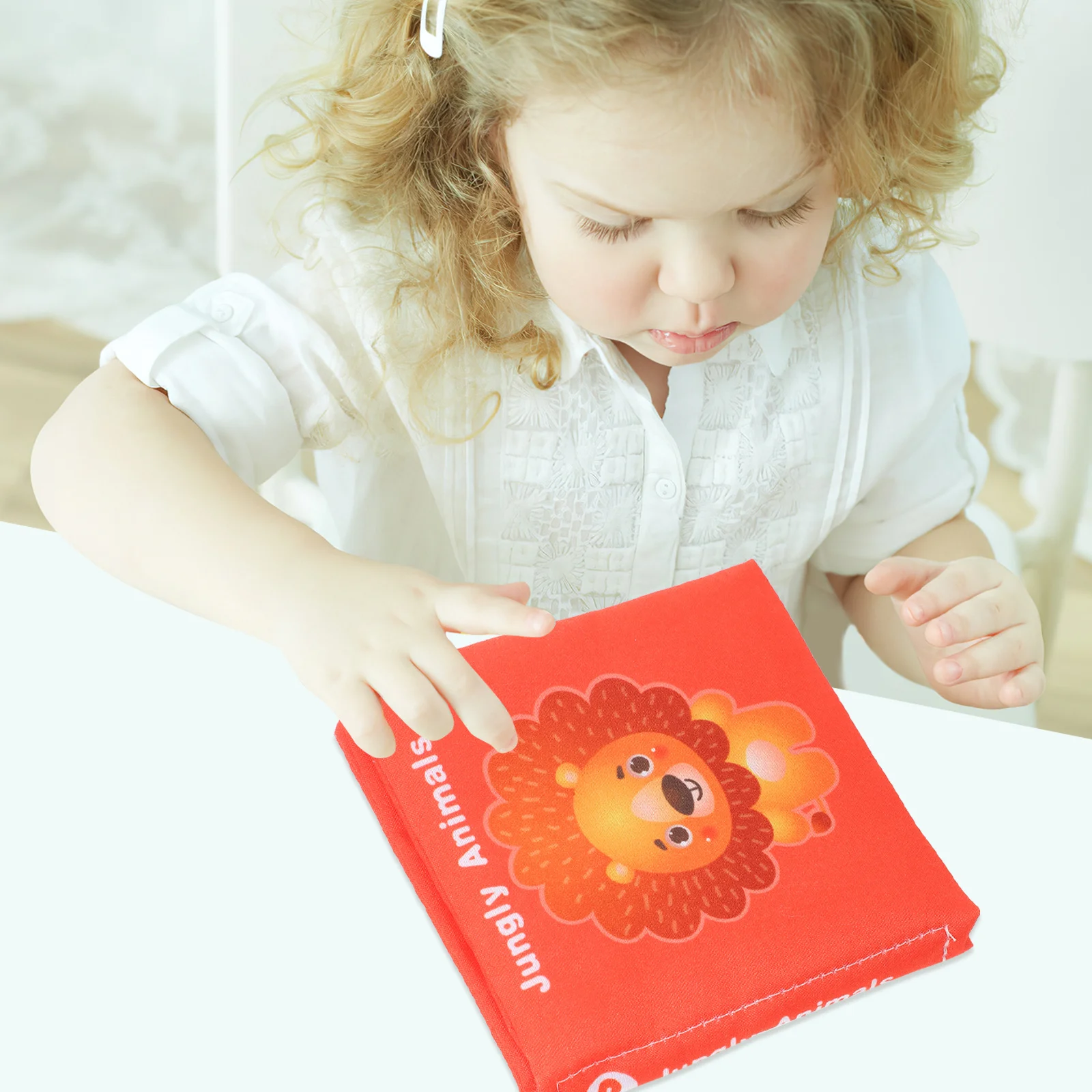 Ręczna książeczka 3D z materiału dla noworodków, miękka książeczka z tkaniny do nauki rozpoznawania zwierząt, wczesna edukacja, książeczka z grzechotkami, książeczka podróżna dla niemowląt.