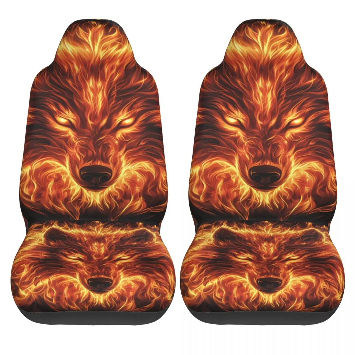 Wolf Fire Universal Car Seat Cover Auto Interior For SUV Car Seat Protector Polyester Hunting