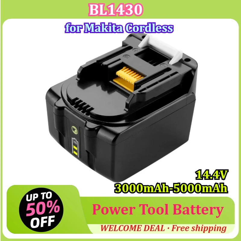 [BL1430] for Makita Cordless Power Tool Battery 14.4V 3000mAh-5000mAh Rechargeable Lithium Battery