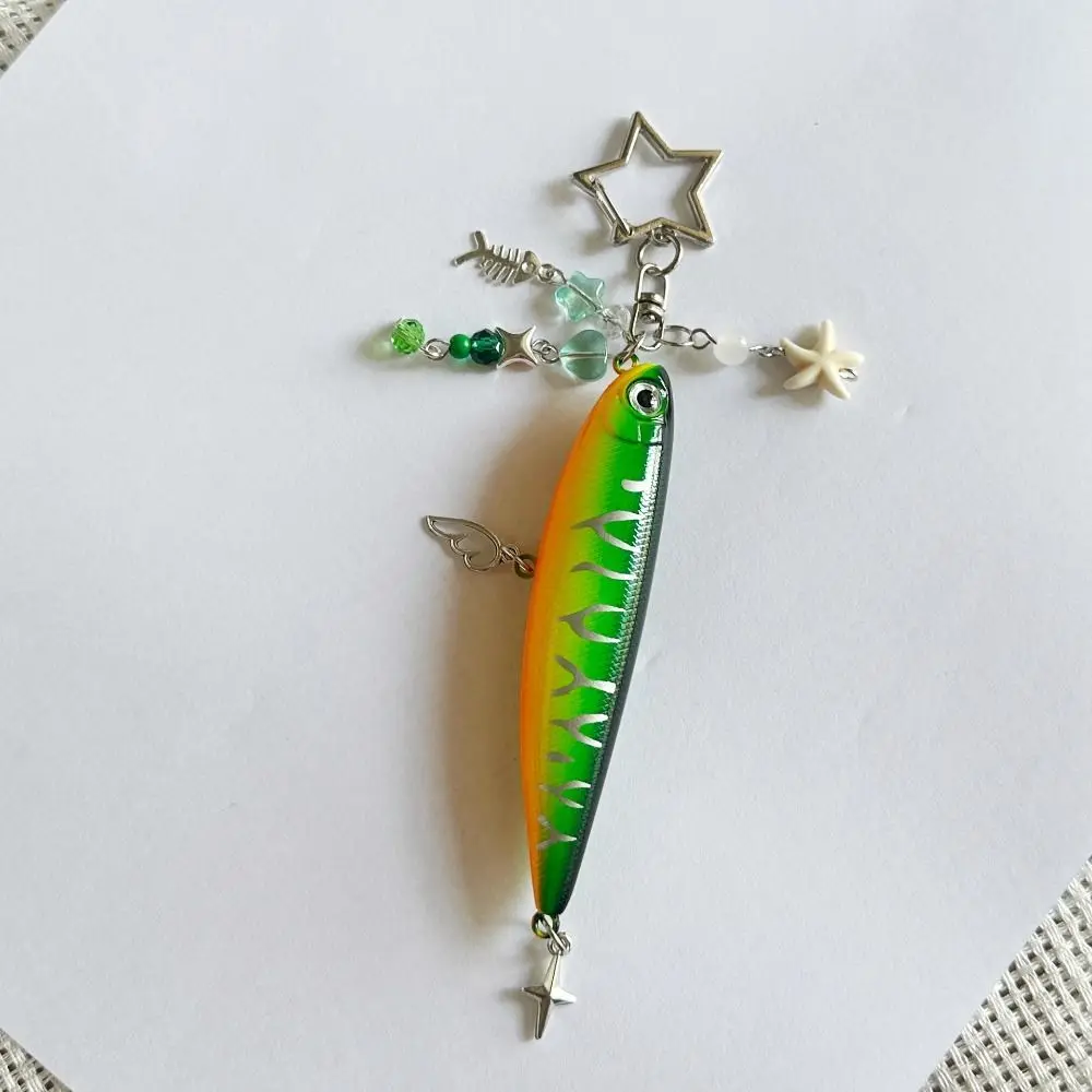 Unique Simulation Fish Keychain Ocean Animal Beads Fish Pendant Handmade Plastic Bionic Fish Keychain Bag Charm