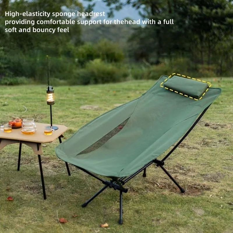 

Ergonomic Beach Chair Foldable Portable for Camping Fishing Relaxing Lightweight Travel Picnic Outdoor Leisure Chaise Longue