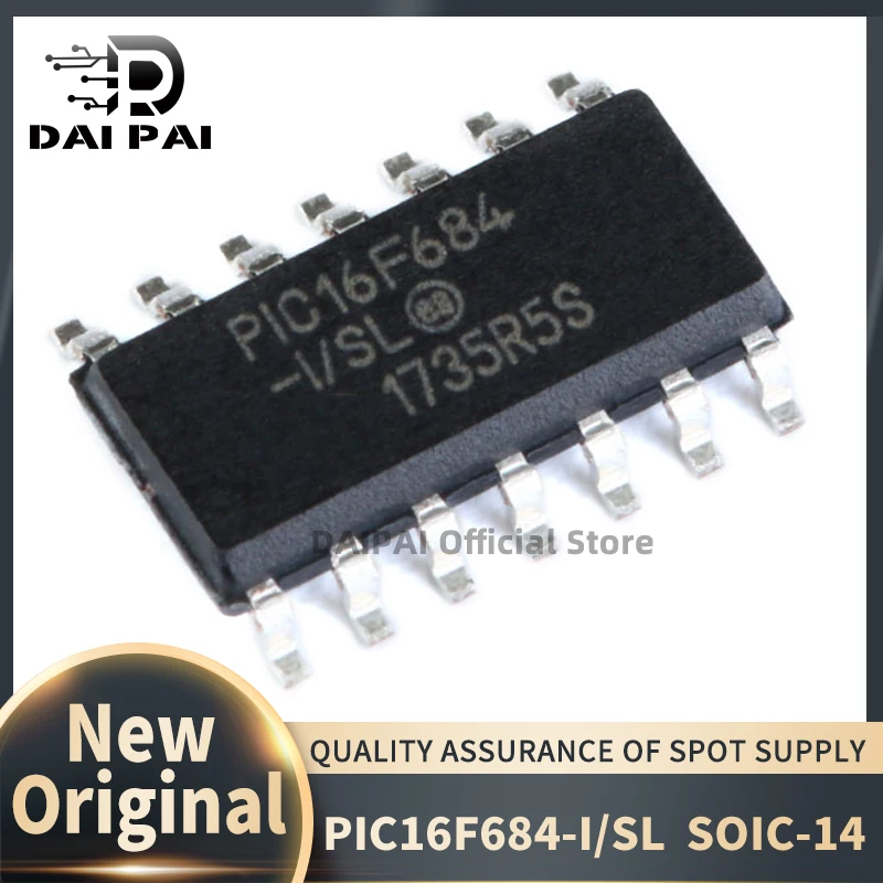 (10piece)100% New original PIC16F684-I/SL PIC16F684 SOIC-14 microcontroller/8-bit Chipset