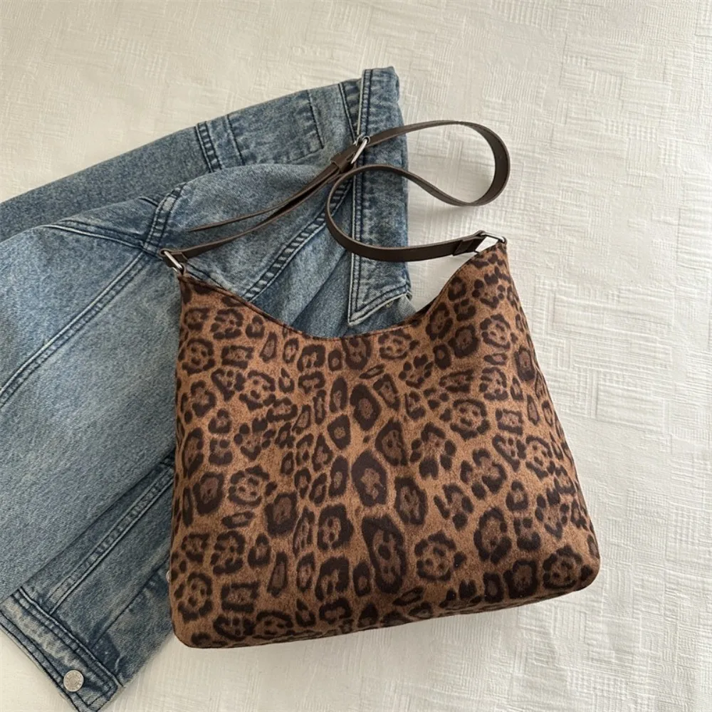 

Fashion Large Capacity Leopard Print Tote Bag Temperament Trendy Shoulder Bag Popular Crossbody Bag