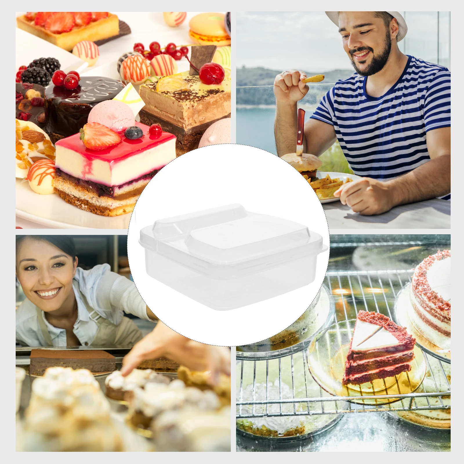 

2 Pcs Cheese Storage Boxes PP Material Food Serving Cases Fresh Keeping Containers for Fridge Restaurant Kitchen Use