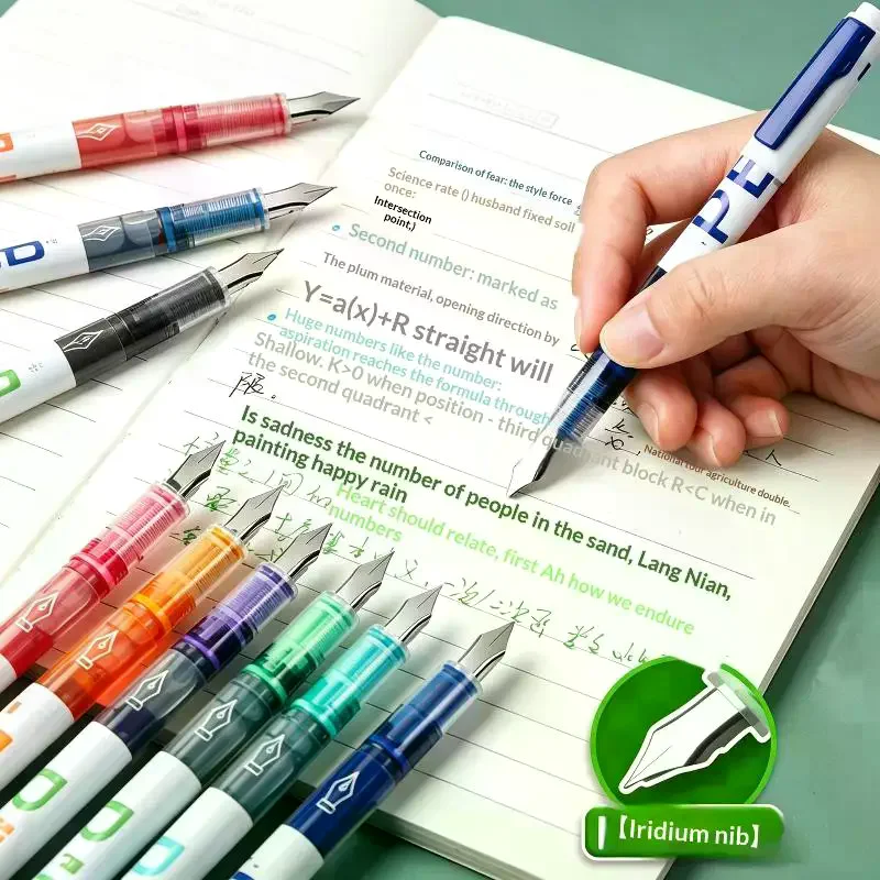 0.38mm Multi Color Liquid Ink Fountain Pens Large Capacity No Refill Needed For Students Daily Writing Note Taking