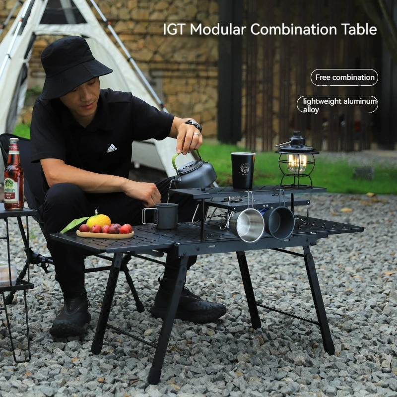 

Outdoor IGT Portable Tactical Folding Table Aluminum Camping Table Multifunctional Expansion Tea Table Picnic Table