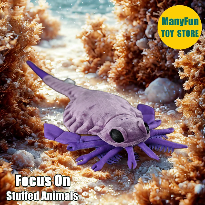 

Realistic Carcinoscorpius High Fidelity Pterygotus Plush Toy Lifelike Eurypterid Plushie Silurian Devonian Stuffed Animal