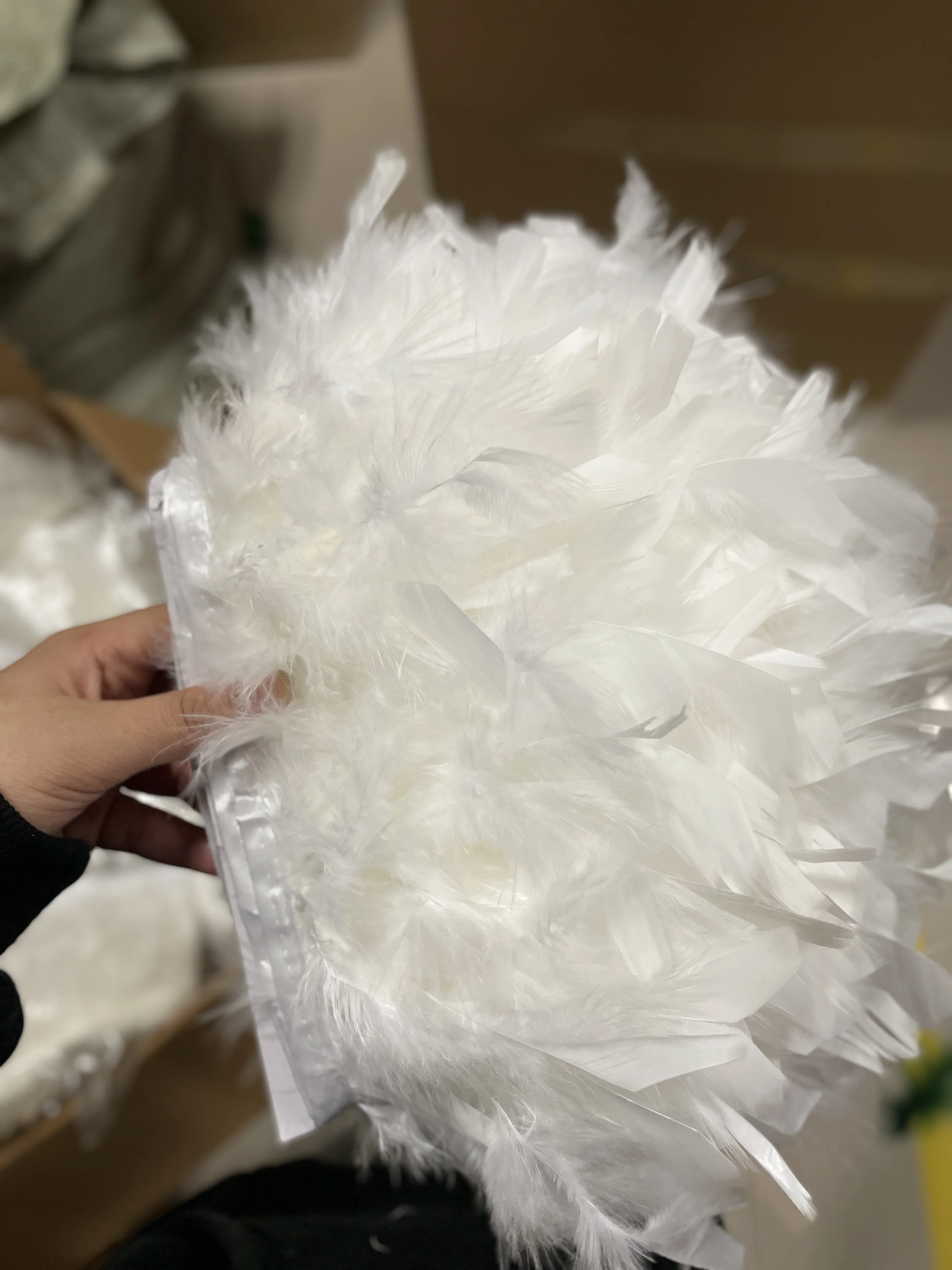 Wholesale Khaki Turkey Feathers Trim Fringe Ribbon 5-6inch Decor Plumes for Women's tops Party Dress Decoration juju hat