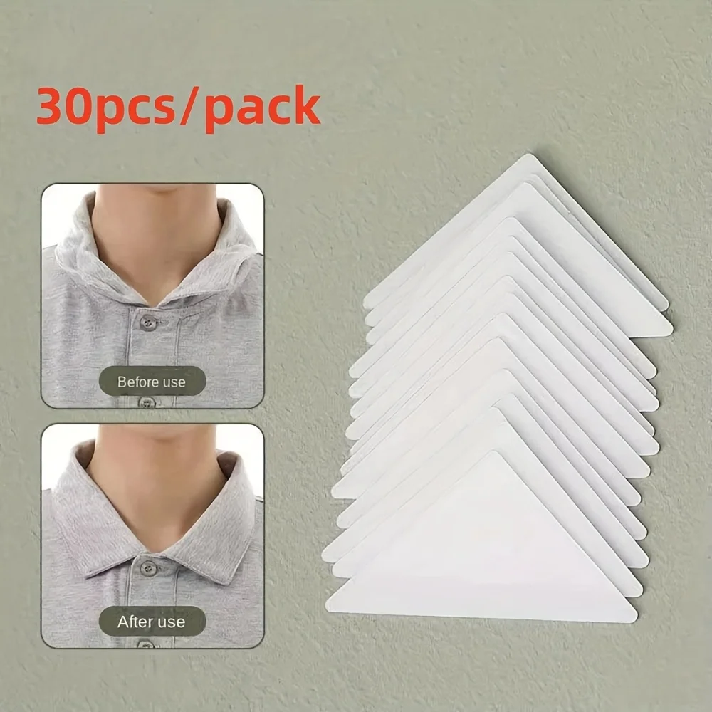 30pcs/pack Adhesive Collar Sticker Invisible Shirt Collar Support  Shirt Styling Tape for Women Men