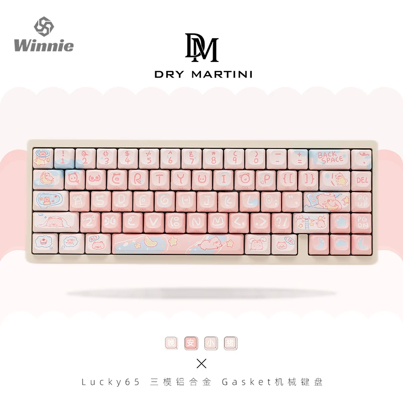 

Weikav Lucky 65 Mechanical Keyboard 66 Key Three Mode Full Key Hot Swap 3750mah Rgb Back Light Bluetooth offfice Gaming Keyboard