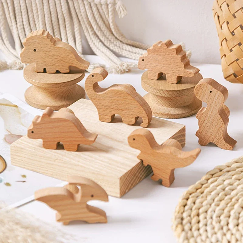 Wood Cabinet Door Handle Children's Room Creative Cute Little Dinosaur Cabinet Furniture Handle Childlike Wardrobe Drawer Handle