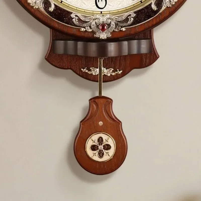 2026 Unique European Vintage Wall Clocks Indoor Fashion Hanging Timer Silent Swing Watch Living Room Household Irregular Art Dec