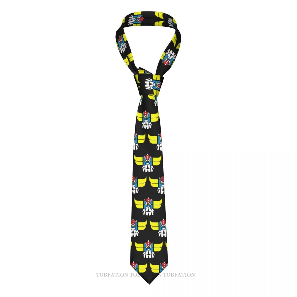 Color Print Ties UFO Robot Grendizer Hero Anime Casual Unisex Neck Tie Daily Wear Narrow Striped Slim Cravat