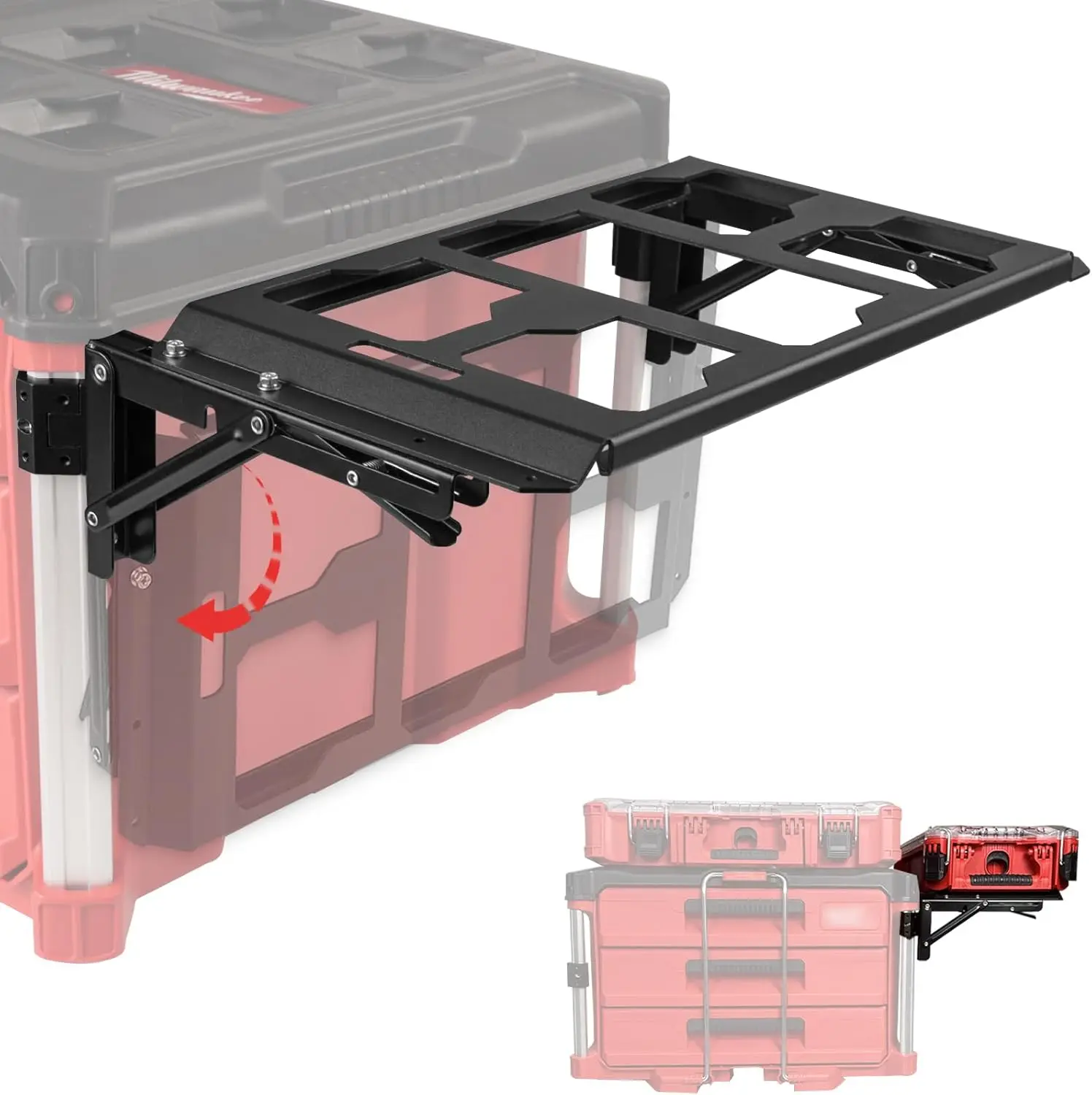 Upgrade Folding Packout Mount Compatible with Packout Toolbox,Side Storage for Your Packout System