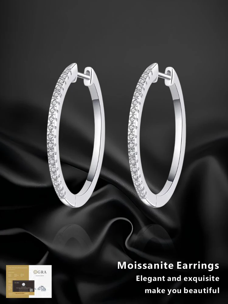 

Серьги из серебра 925 пробы, сертифицированные GRA, муассанит, женские легкие роскошные модные украшения, большие серьги, подходят для повседневного ношения