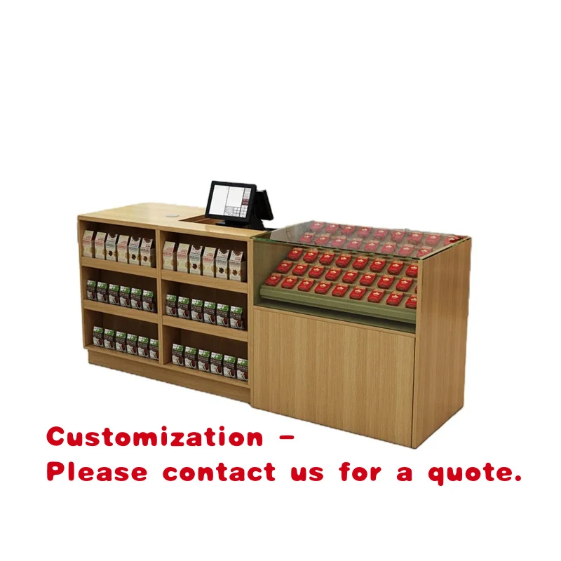 custom.Boutique  Supermarkets and Grocery Stores Display Rack Wooden Checkout Counter
