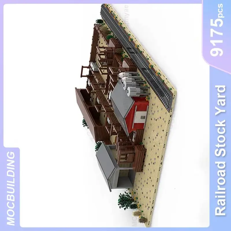 

Железная дорога, парк, транспортная архитектура, модель MOC, строительные блоки, сделай сам, сборка, коллекция кирпичей, рождественские игрушки, подарки, 9175 шт.