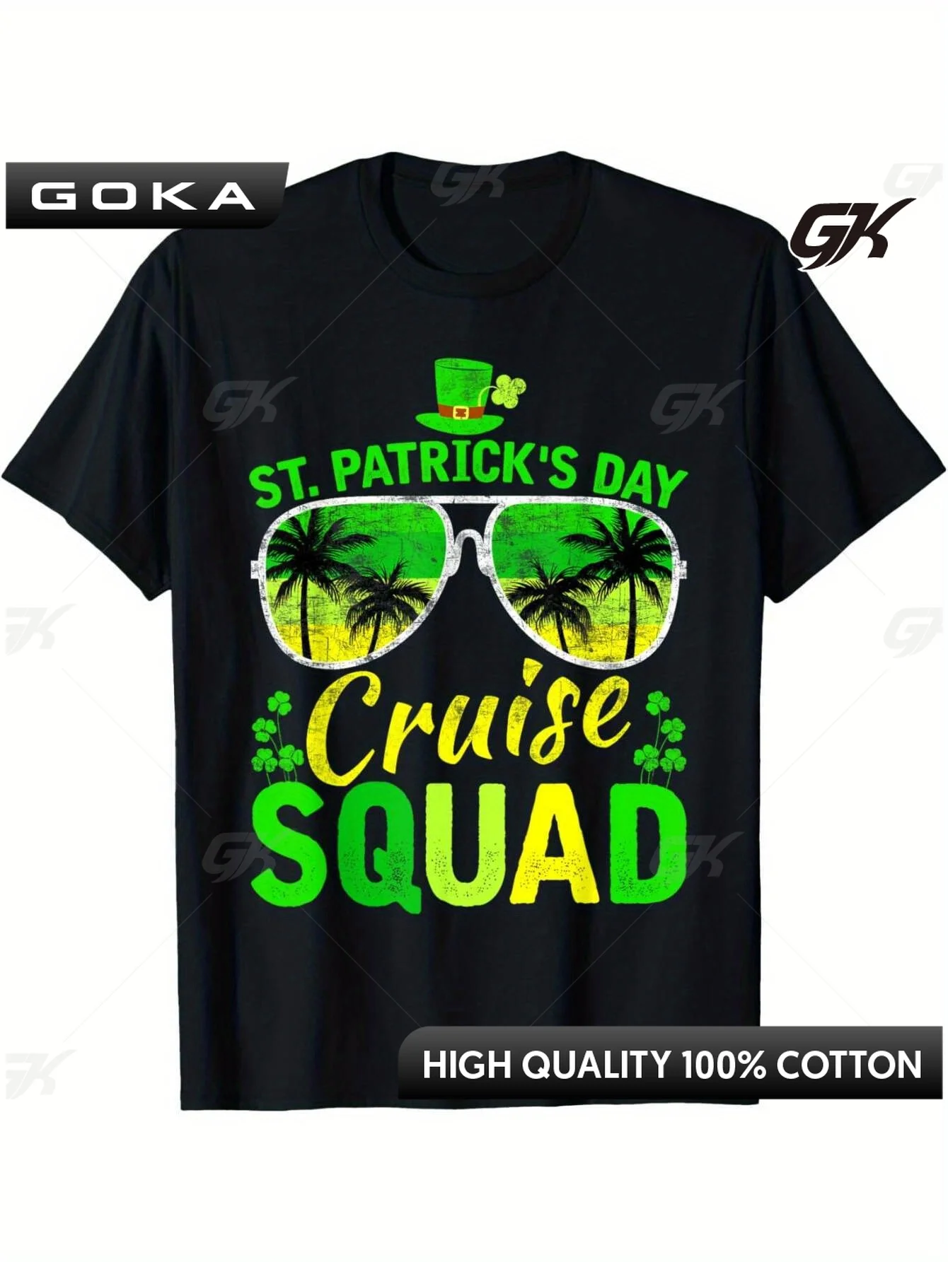 

St. Patrick's Day Men’s Casual Cotton Short Sleeve T-Shirt, Comfy Crew Neck Summer Top for Outdoor Activities Ropa De Hombre