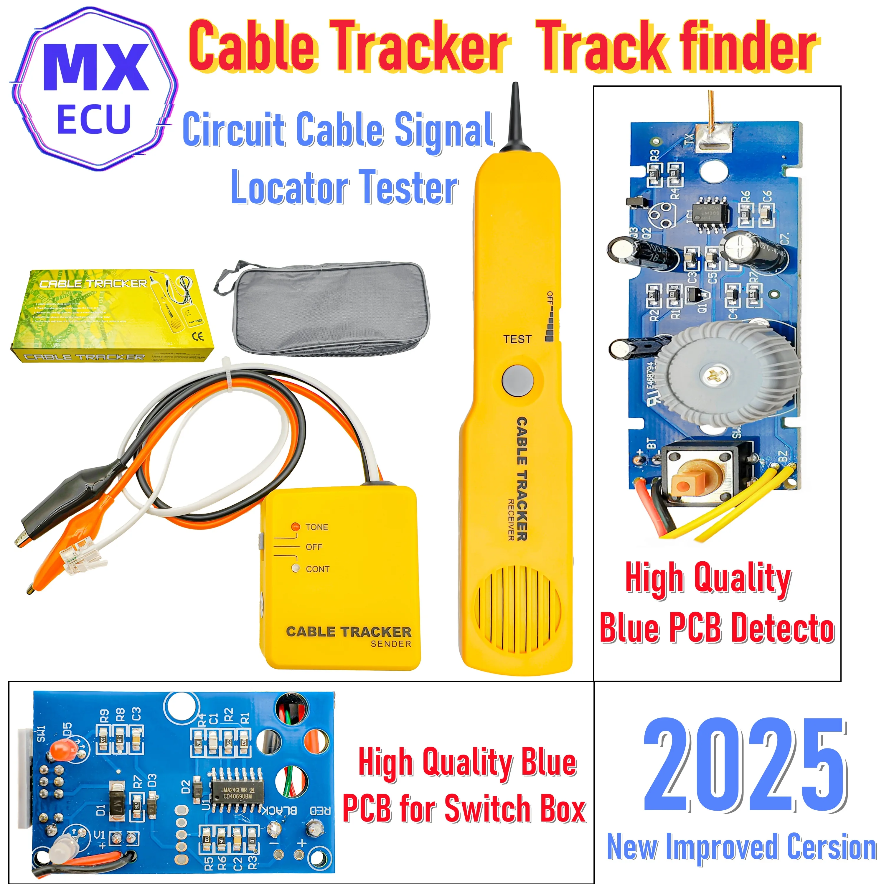 2025 Latest Improved Version Cable Tracker Signal Locator Circuit Breaker Finder with Tone Generator & Probe Kit Track Finder