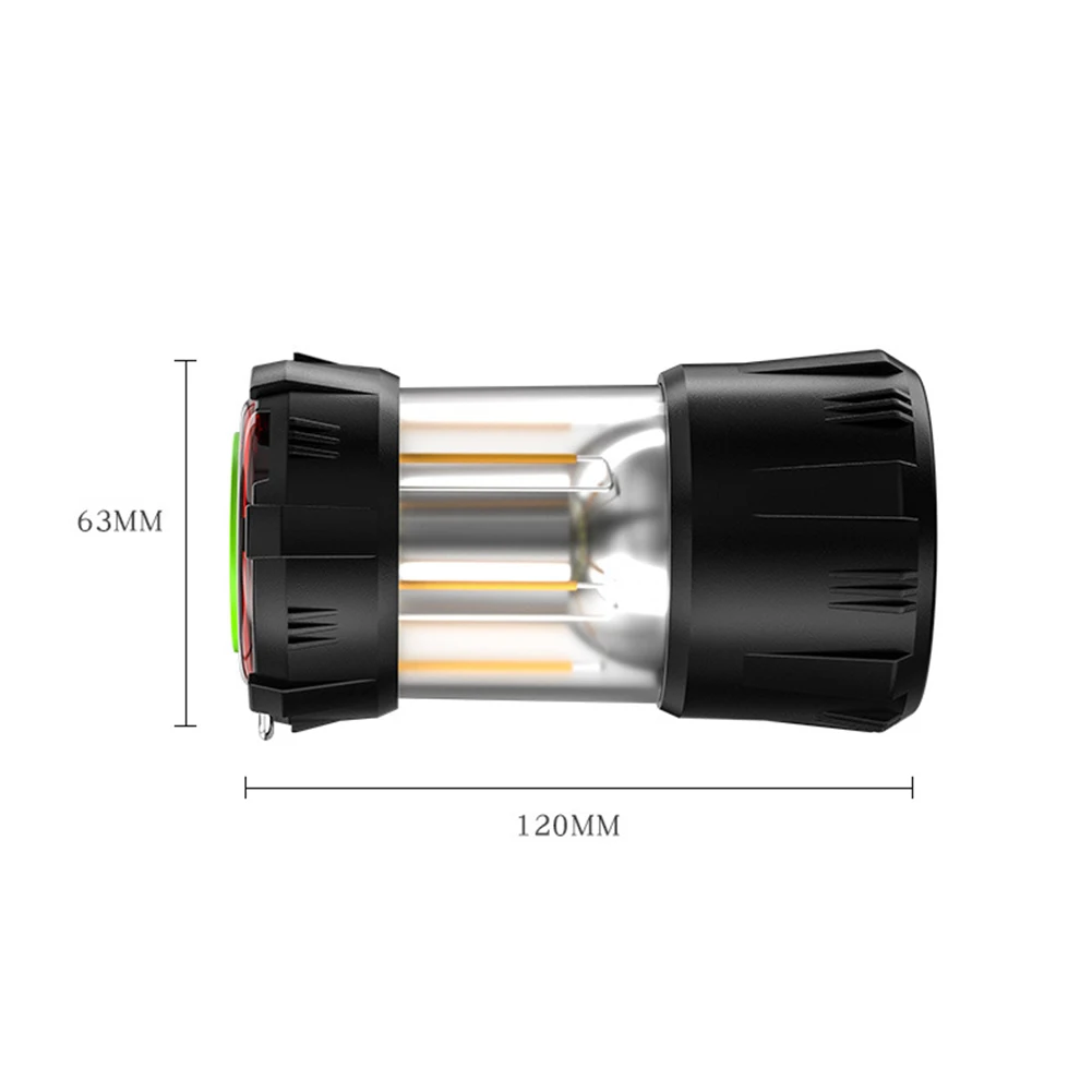 ABS Camping Lantern Portable Battery Powered Camping Lights With 9 Lighting Modes IP65 Waterproof Rechargeable LED Flashlight