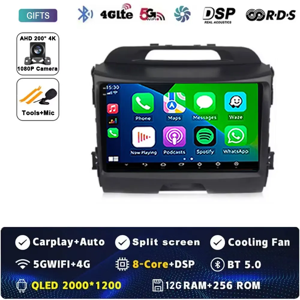 Voor KIA Sportage 3 Sportage R 2010-2016 Android 15 Autoradio Android Carplay Multimedia Speler autoradio 4G wifi Qualcomm 2din