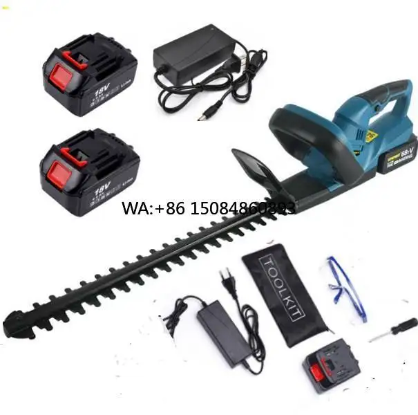 Brushless Electric Hedge Trimmer with lithium rechargeable battery, lightweight green trimmer for garden flower and bush daily