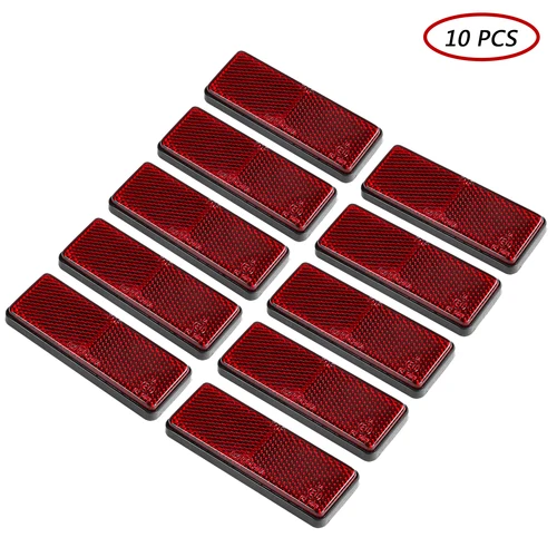 Imagen 2 del producto Aohwei-Reflectores autoadhesivos rectangulares, reflectores de palo, reflectores traseros de seguridad amarillos para puerta, poste, valla, remolque, 10 unidades