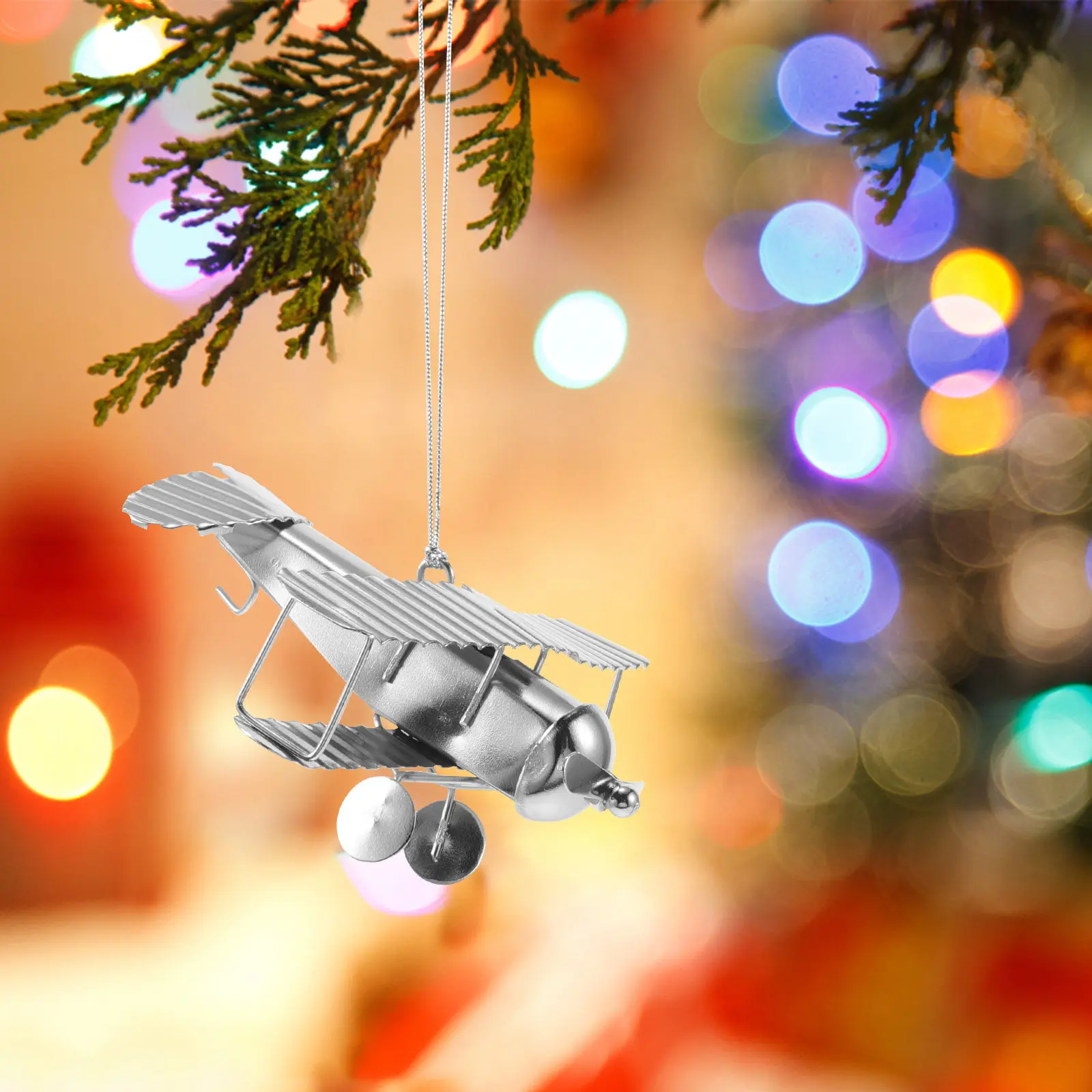 

Iron Airplane Ornament Retro Vintage Small Plane Decor Lightweight Desktop Decoration Metal Handicraft for Home Office