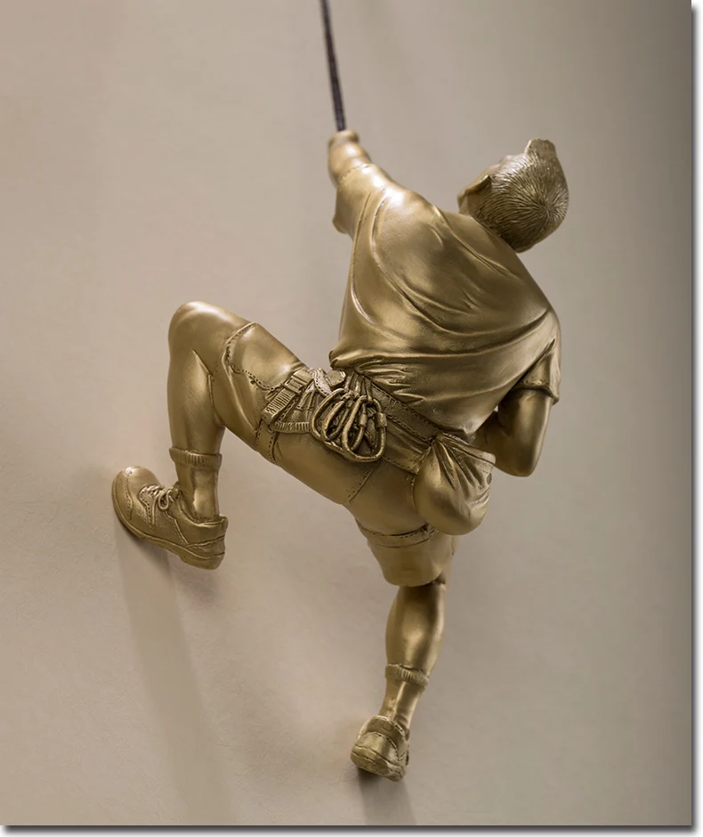 Master engraver Limited Edition TOP Copper Carving Art # home company BAR CLUB WALL Extreme SPORT Rock Climbing ART Sculpture