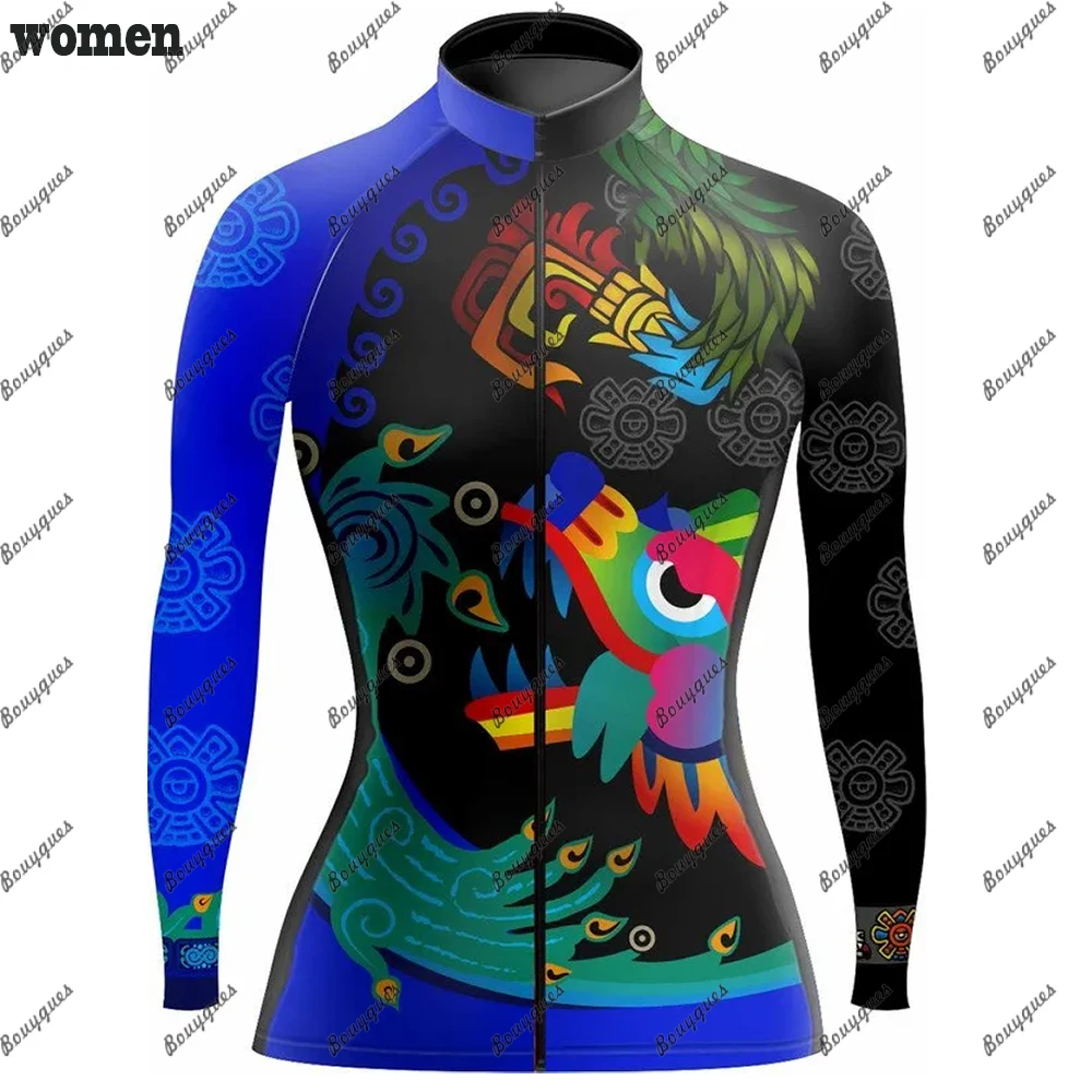 Mexico Women\'s Cycling Jersey MTB Jersey Bicycle Team Cycling Shirt Long Sleeve Bike Wear Summer Winter Premium Cycle Clothes