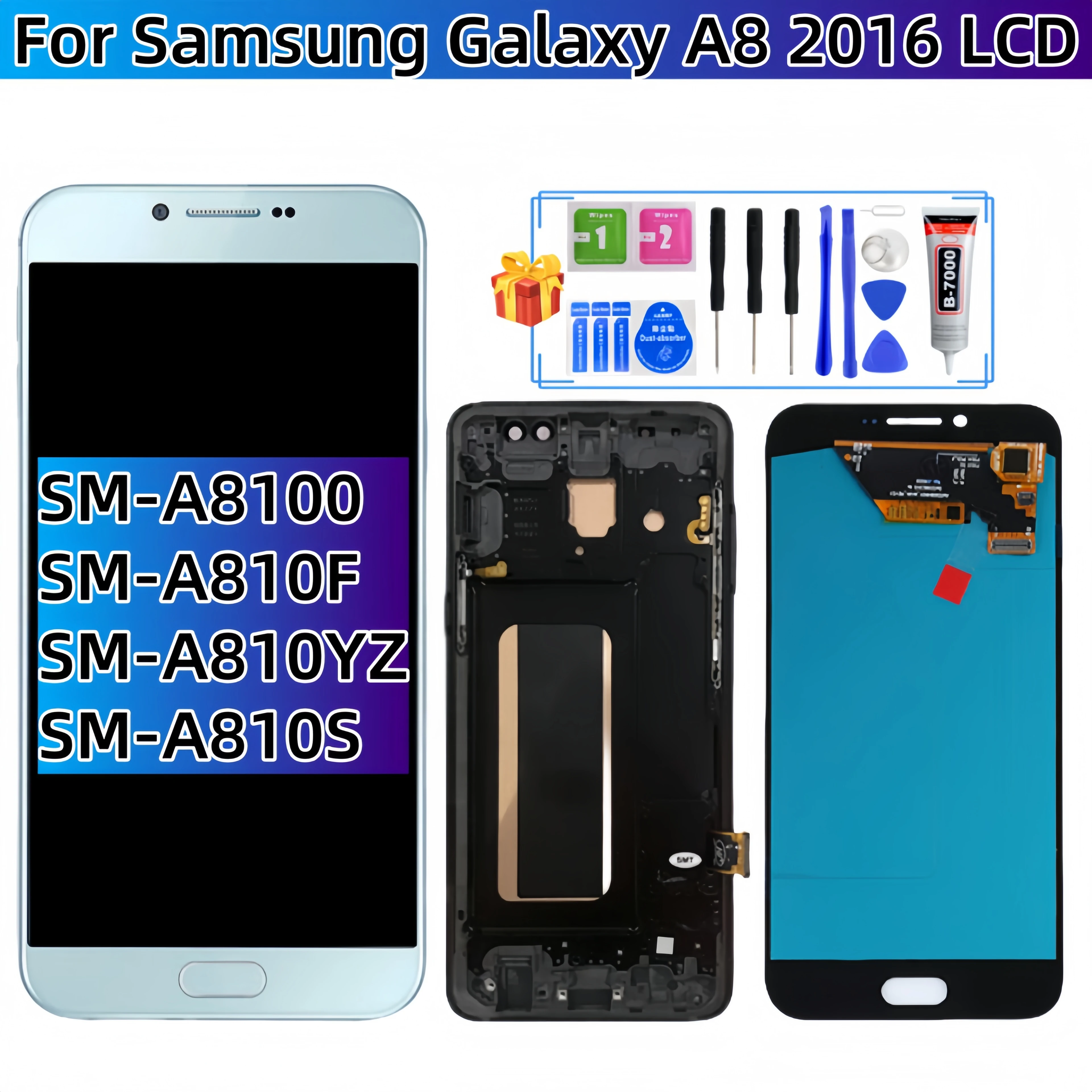 

For Samsung Galaxy A8 2016 SM-A8100 SM-A810F SM-A810YZ SM-A810S LCD Display Touch Screen Assembly LCD Replacement Parts