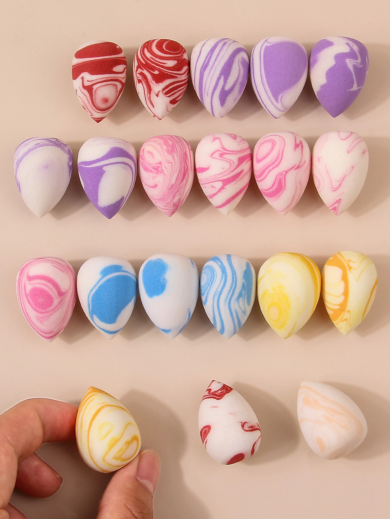 Esponjas de maquillaje de dulces, juego de mezcla de arcoíris para base y corrector, regalo de vacaciones para niñas, 10/20/25/50/100 Uds.