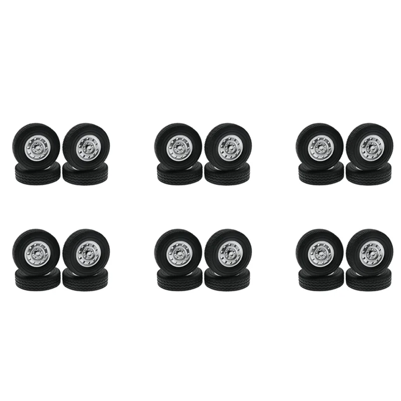 

FBIL-24Pcs Rubber Wheel Tire Tyre For WPL D12 Mini 1/16 RC Drift Truck Car Spare Parts Accessories