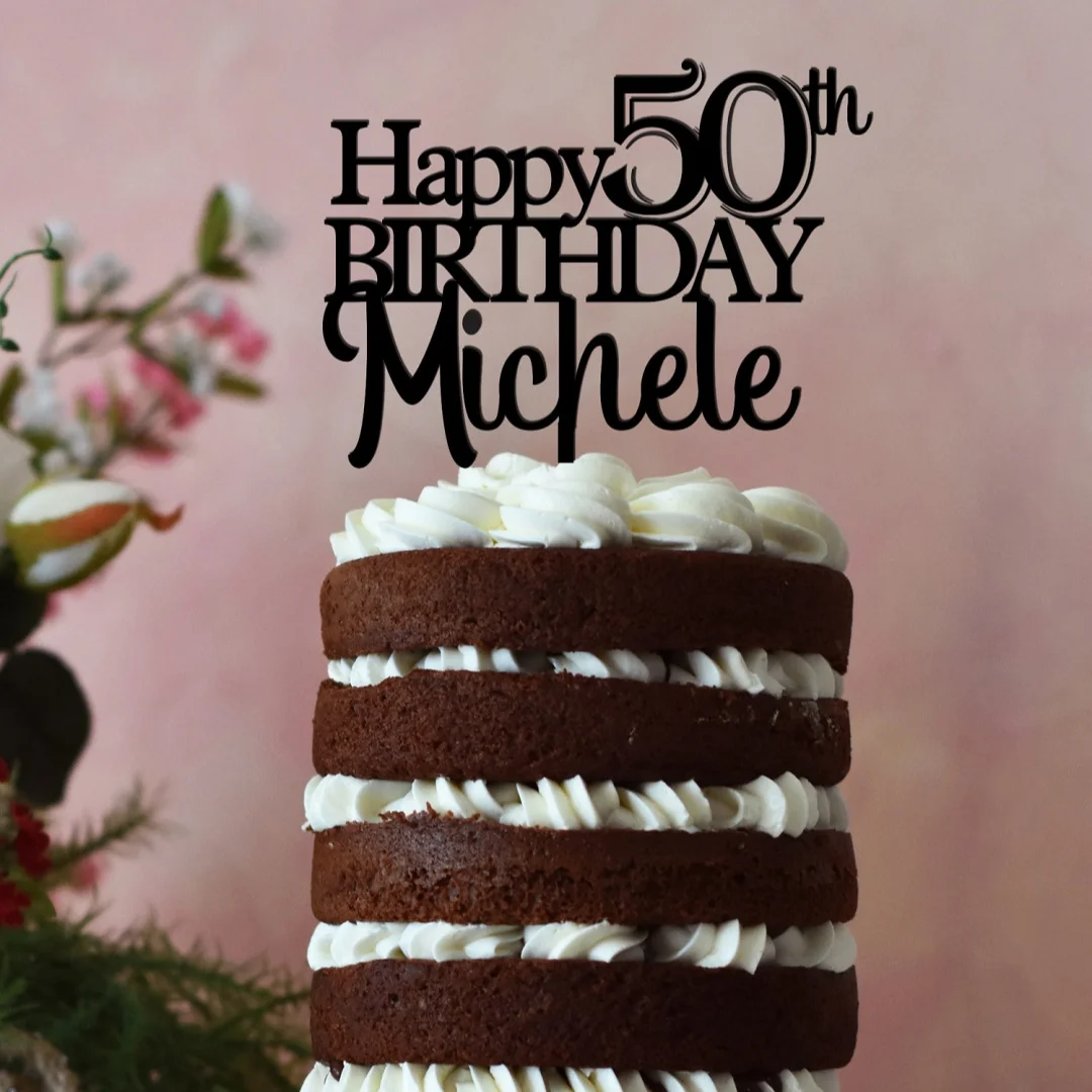 قطعة واحدة من قابس كعكة PMMA المخصص - اسم محفور مخصص لعيد الميلاد، نسيج معدني، DIY، منقوش بالليزر، مثالي للولادة #3