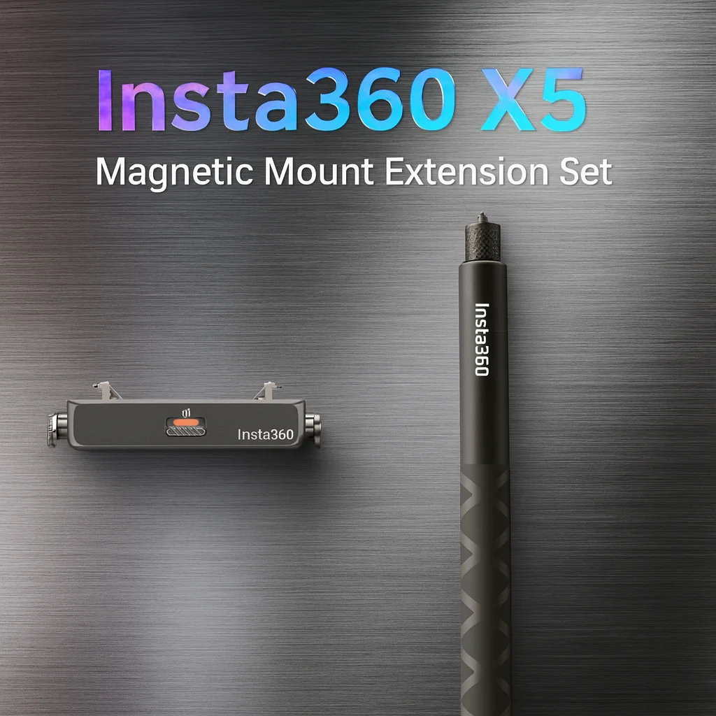 Creator Set For Insta360 X5 - 114cm Invisible Selfie Stick, Magnetic Quick Release Base, Lightweight 360 Filming Accessory