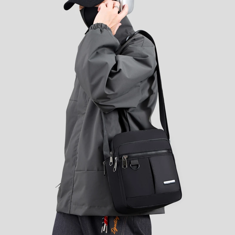 

Canvas Shoulder Bag Men's New Korean Style Canvas Messenger Bag Outdoor Leisure Travel Portable Single-Shoulder Bag