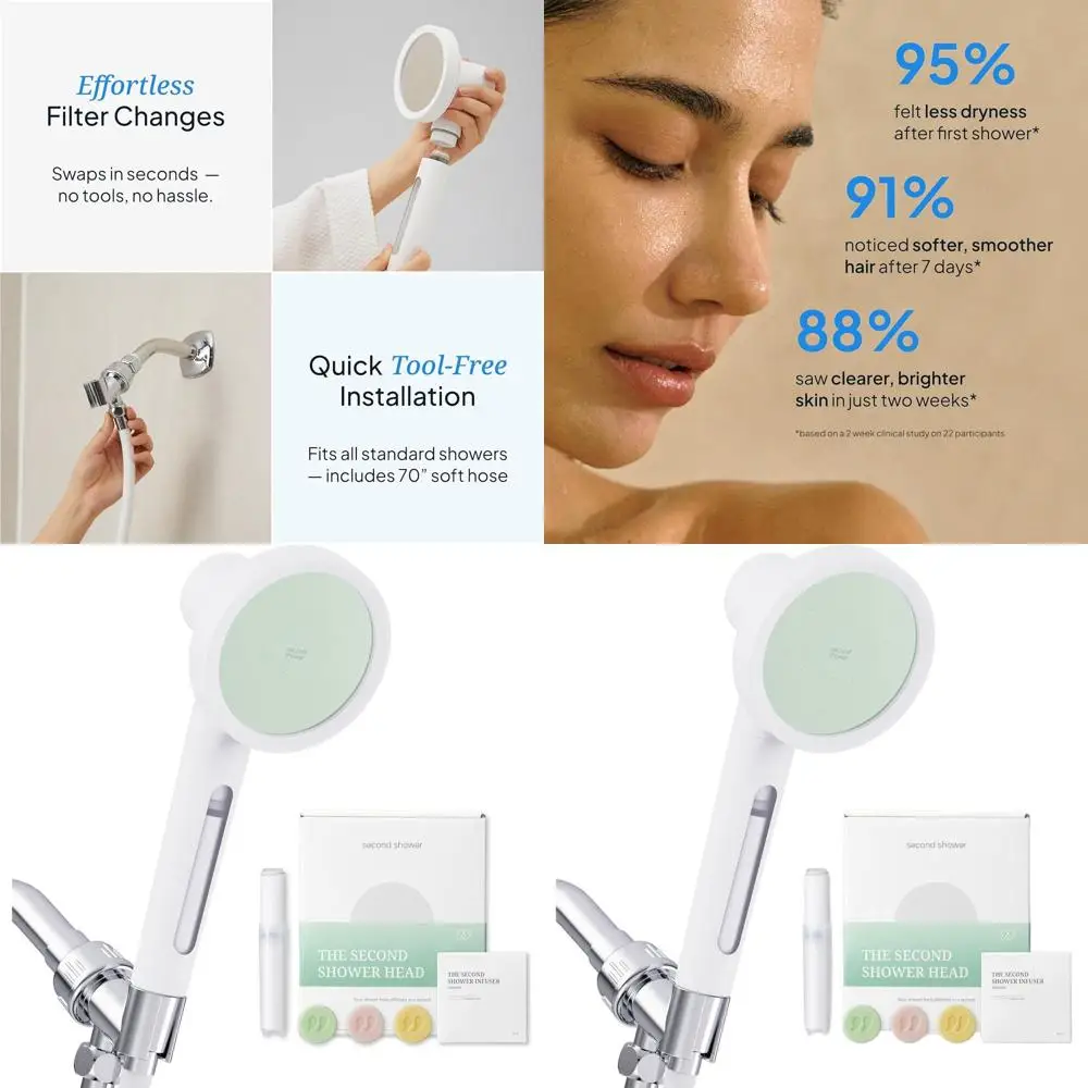 

Фильтрованная душевая система: сертифицированное удаление 99,9% хлора, качество Pure SPA, натуральный зеленый фильтр от Korean Beauty