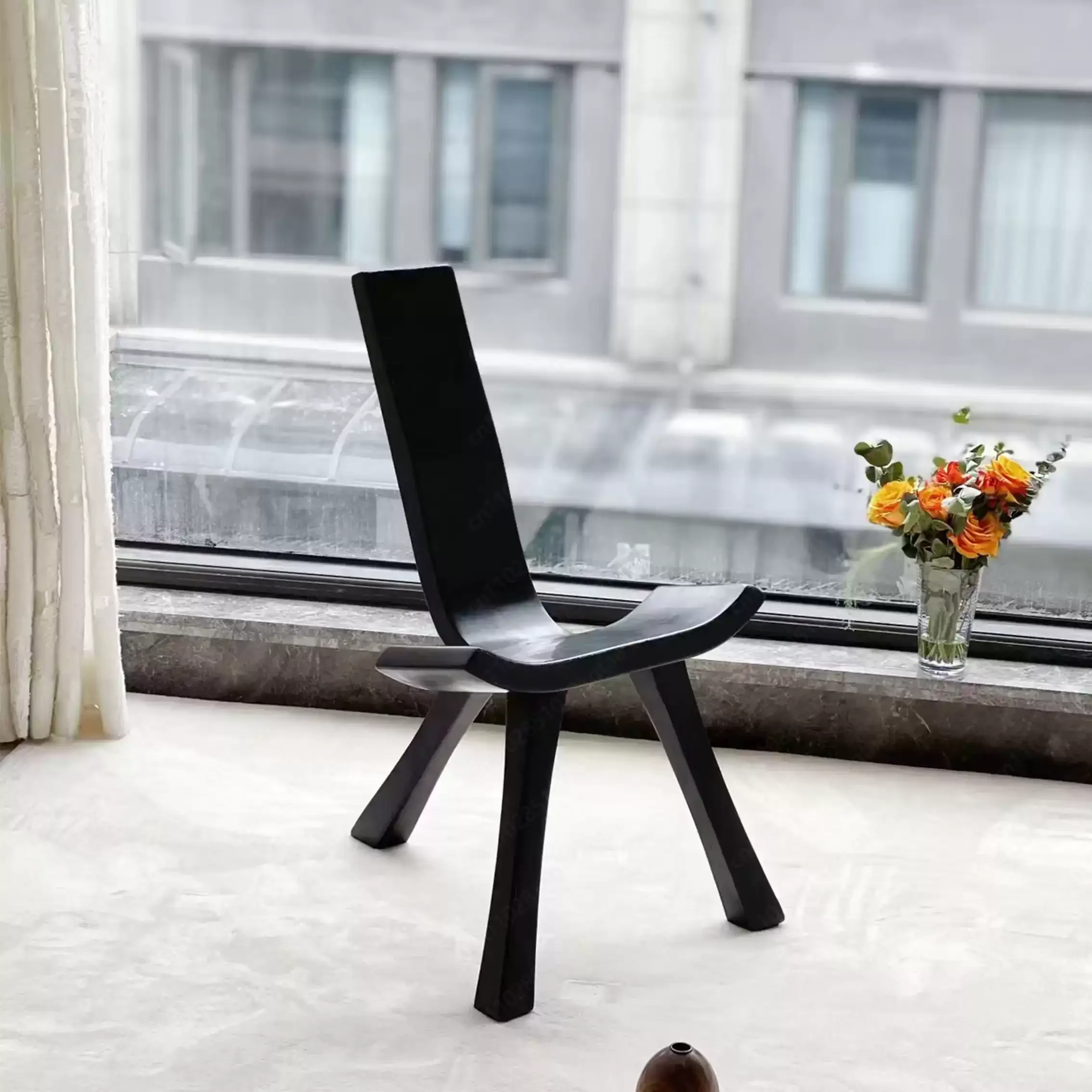 All solid wood West African rosewood single board tripod, casual back chair, comfortable outdoor rest, fishing stool chair