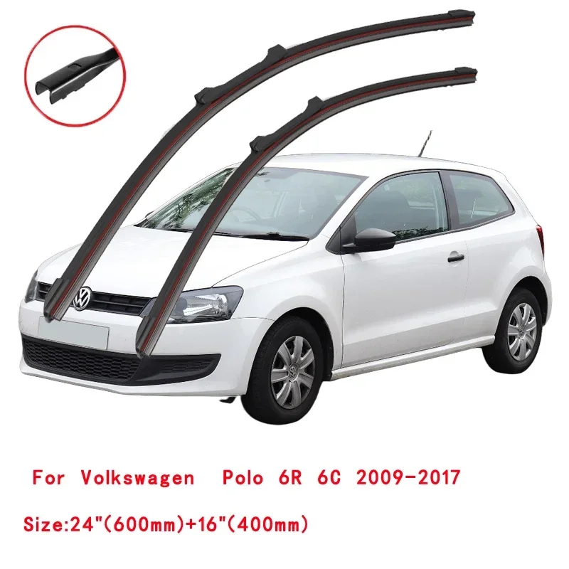 For Volkswagen POLO MK5 Sedan Vento 6R 6C 2009~2017 Windscreen Windshield Wipers Windows Accessories 2009 Car Front Wiper Blade