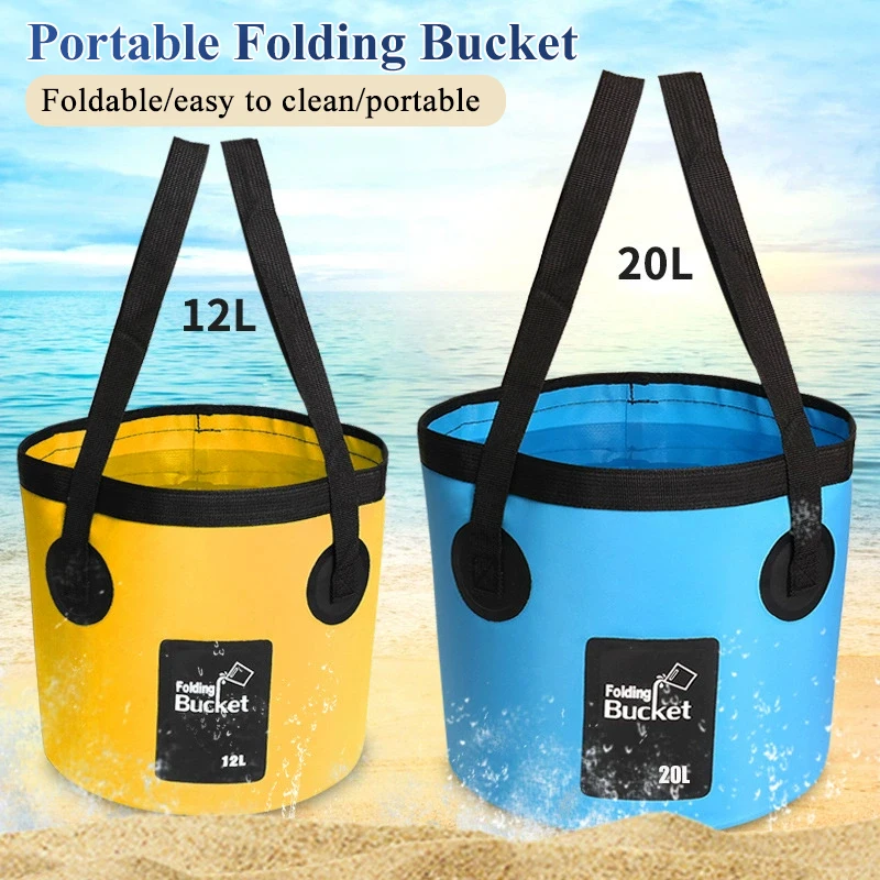 12/20L Portable Foldable Water Bucket Fishing Bucket Folding Water Container for Travelling Camping Hiking Fishing Washing
