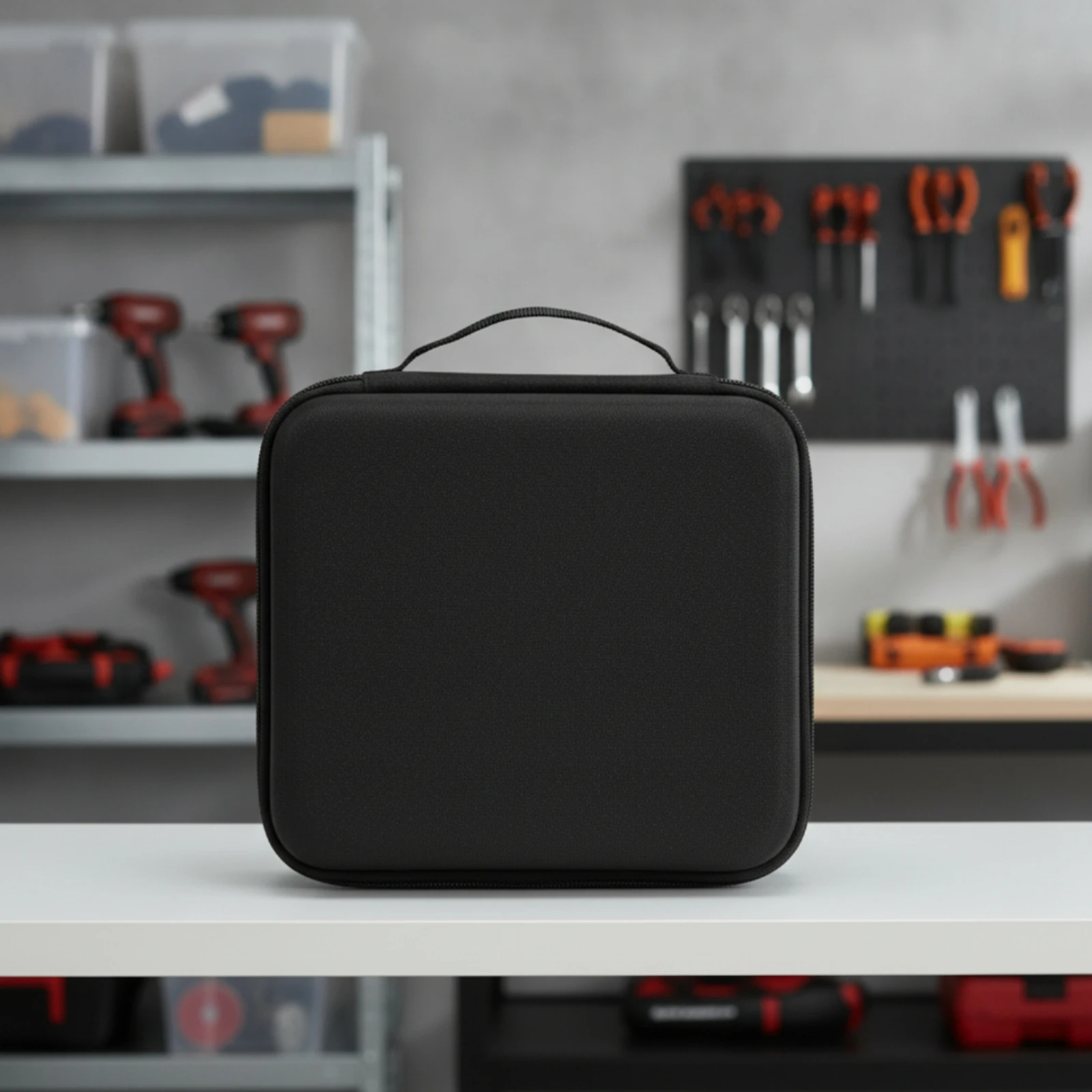 Electric Drill Storage Bag EVA Drill Carrying Case Tool Storage Bag Impact-Resistant Hardhard-Case with Handle Heavy Duty