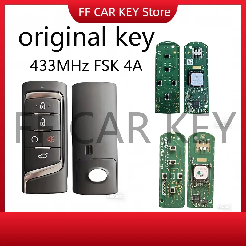 

Оригинальный смарт-ключ с чипом 4A, частотой 433 МГц, технологией FSK, 5 кнопками, для GAC Trumpchi GS8 GS4 GS5 GS7 GM6 GM8 GS55, ID A30 CMIIT: 2016DP6557