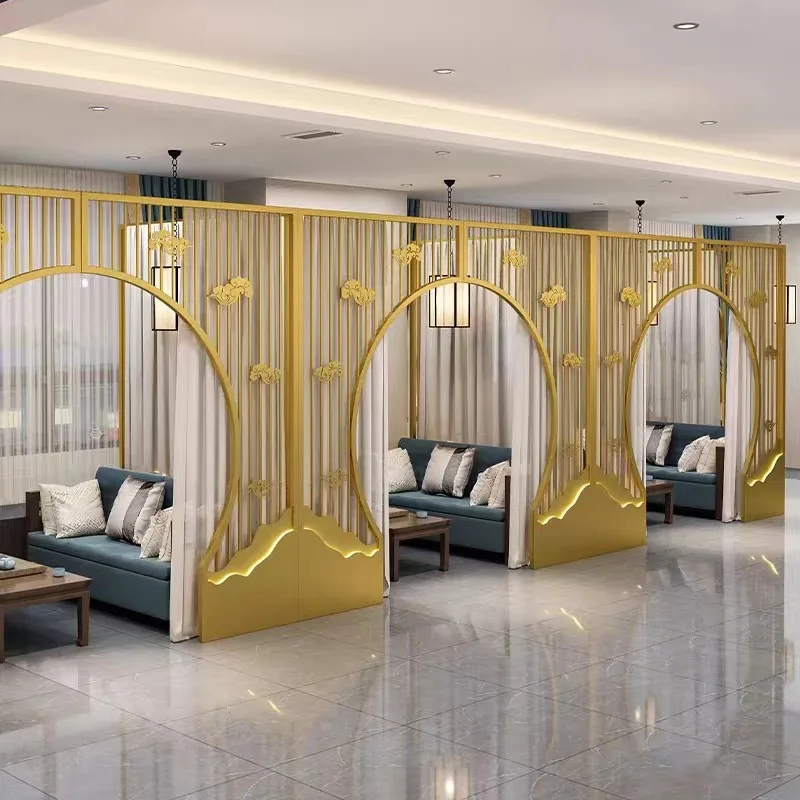 Restaurant Hotel Moon Cave Arch Screen Card Seat Private Room Wrought Iron Partition