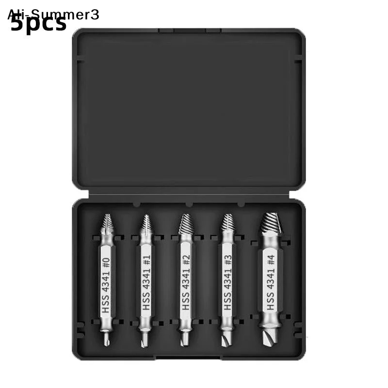 

【S3c】5Pcs Damaged Screw Extractor Set HSS Drill Bit Stripped Broken Remover Small EasyQuickly Take Out Kit Easy Demolition Power