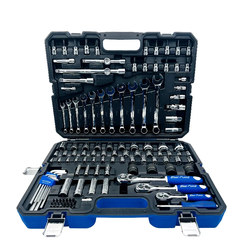 American Blue Dot Tools 120-Piece Car Repair Tool Set CRV Ratchet Wrench Socket Screwdriver Bit Cutter Hand Combination Box
