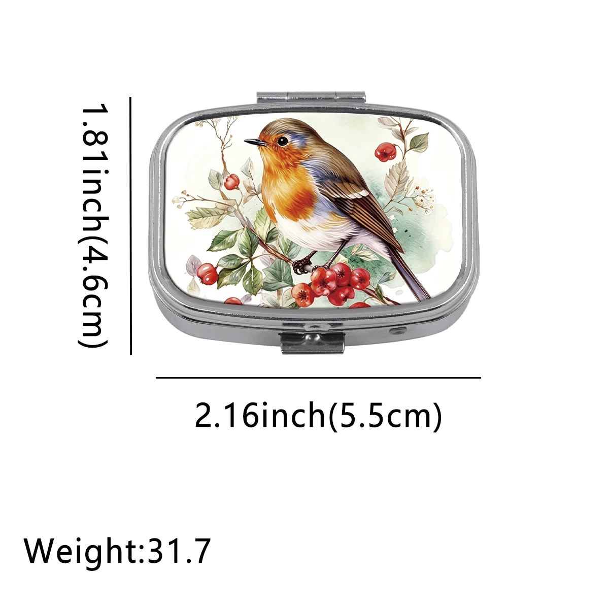 Lustiges Katzen-Pillendöschen, bedrucktes Metall-Pillendöschen mit 2 Fächern, tragbare Mini-Pillenbox für unterwegs, humorvolle Zitate, Taschen-Medikamentenhalter, Geschenk – Detail 1