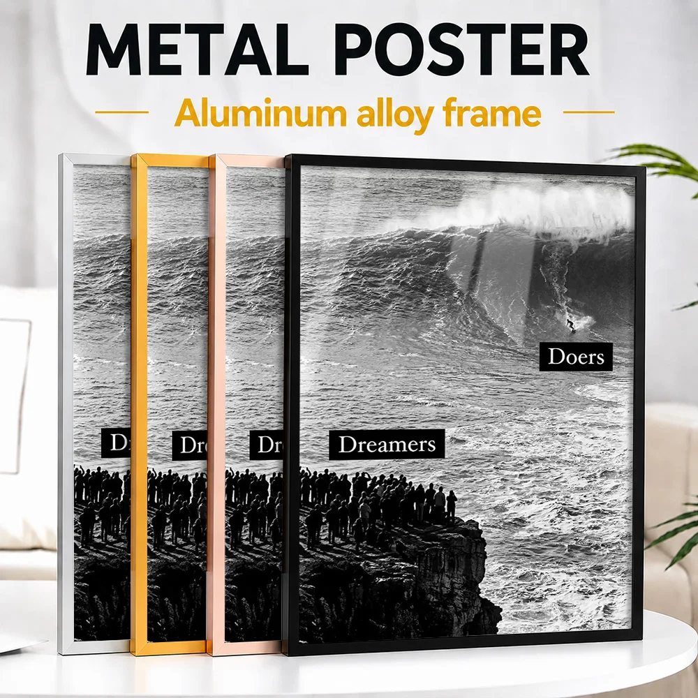 Dreamers Vs Doers Framed Metal Poster Personalized Bold Typography Wall Art Perfect Within Home Office As Ambitious Thinkers
