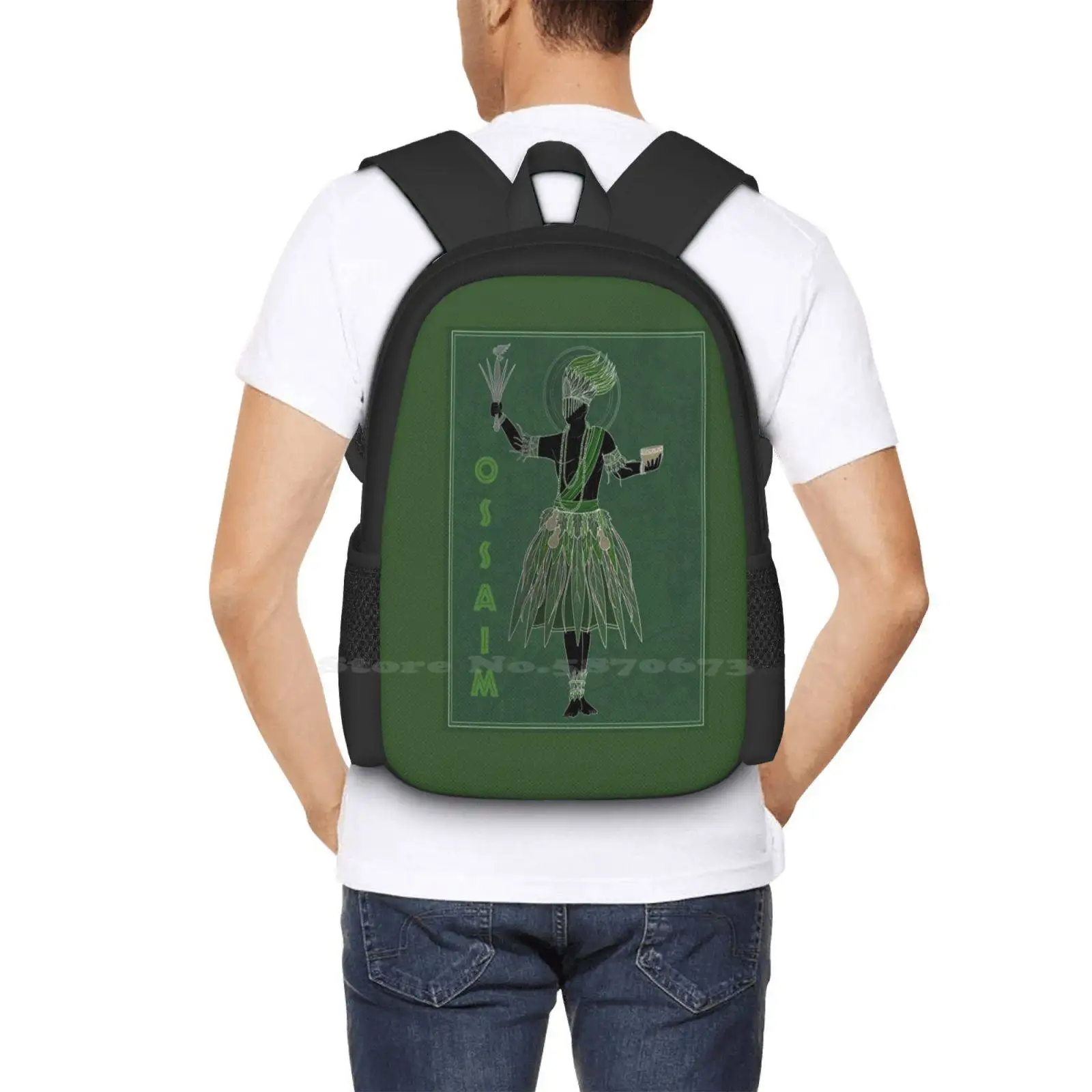 Ossaim Fashion Pattern Design Travel Laptop School Backpack Bag Ossaim Orixa Umbanda Orisha Ossayn Ewe